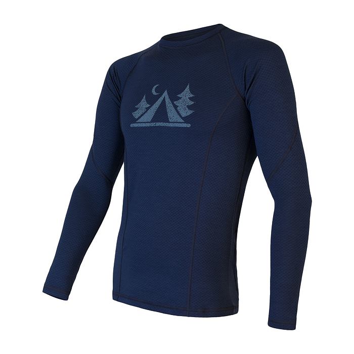Pánské termo tričko SENSOR Merino Df Camp deep blue Barva: Modrá, Velikost: XL
