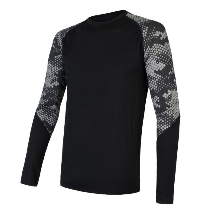 Pánské termo tričko SENSOR Merin Impress černá/honeycomb Barva: černá, Velikost: XL