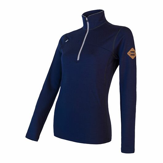 Dámská mikina SENSOR Merino Upper deep blue Barva: Modrá, Velikost: L