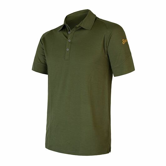 SENSOR MERINO ACTIVE POLO pánské triko kr.rukáv safari green Velikost: S