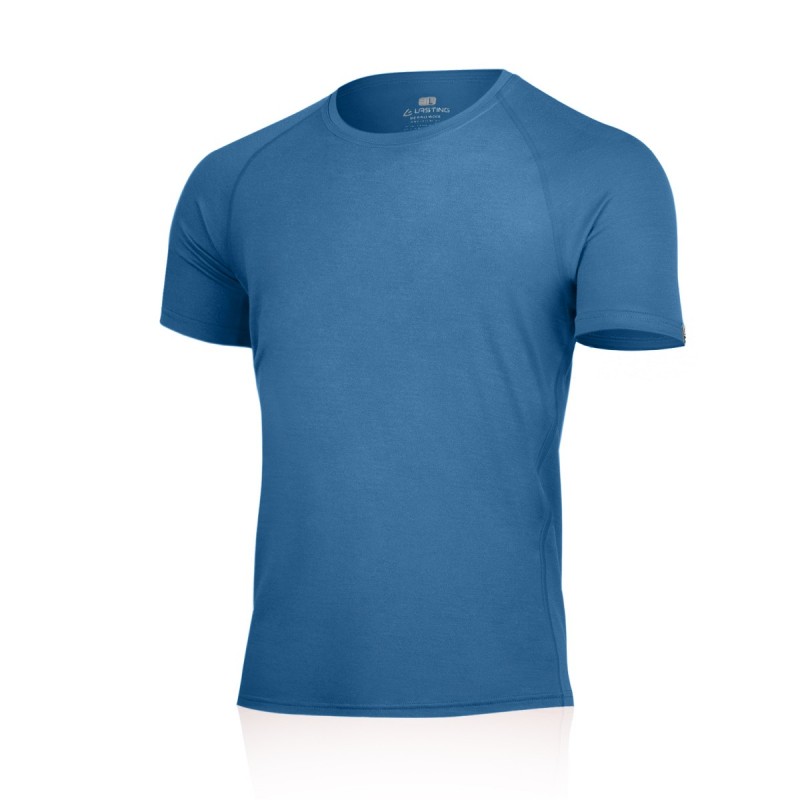 Pánské merino triko LASTING Quido modré Velikost: XL