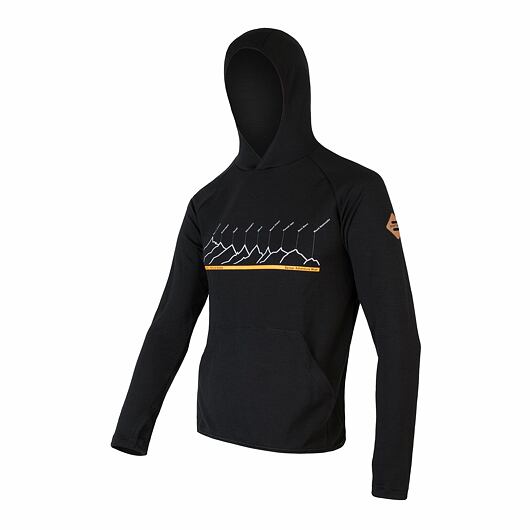 Pánská mikina SENSOR Merino Upper Rj černá Barva: černá, Velikost: M