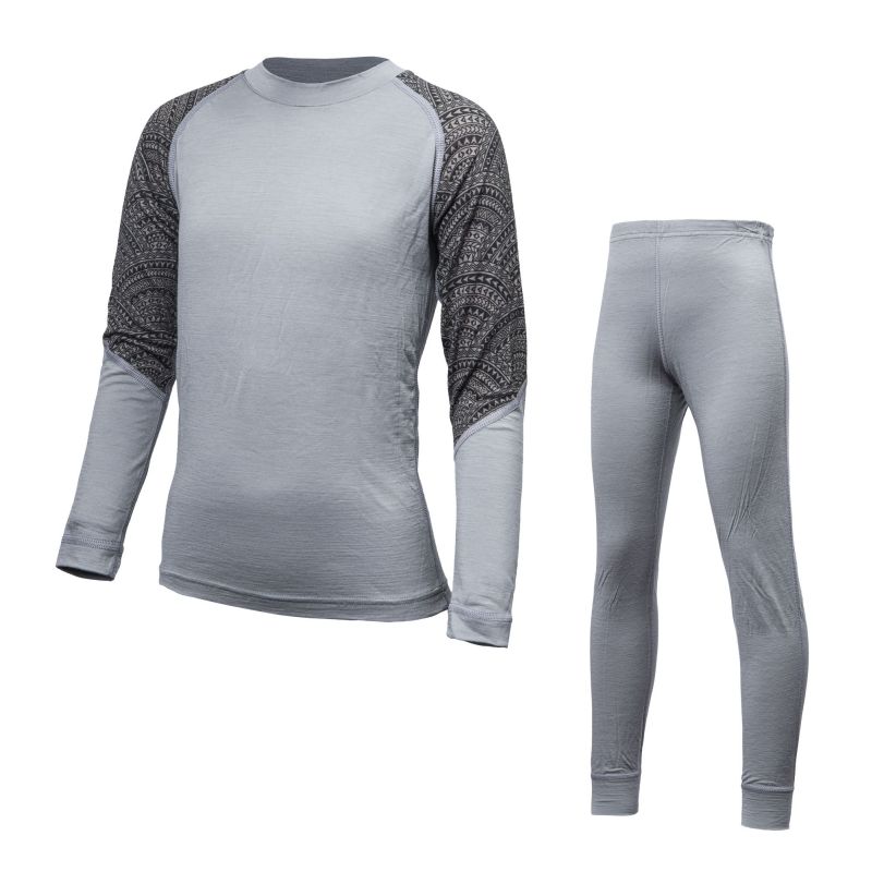 Dětský termo set SENSOR Merino Impress šedá/maori Barva: šedá, Velikost: 110