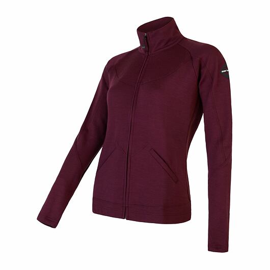 Dámská mikina SENSOR Merino Upper celozip port red Barva: červená, Velikost: M
