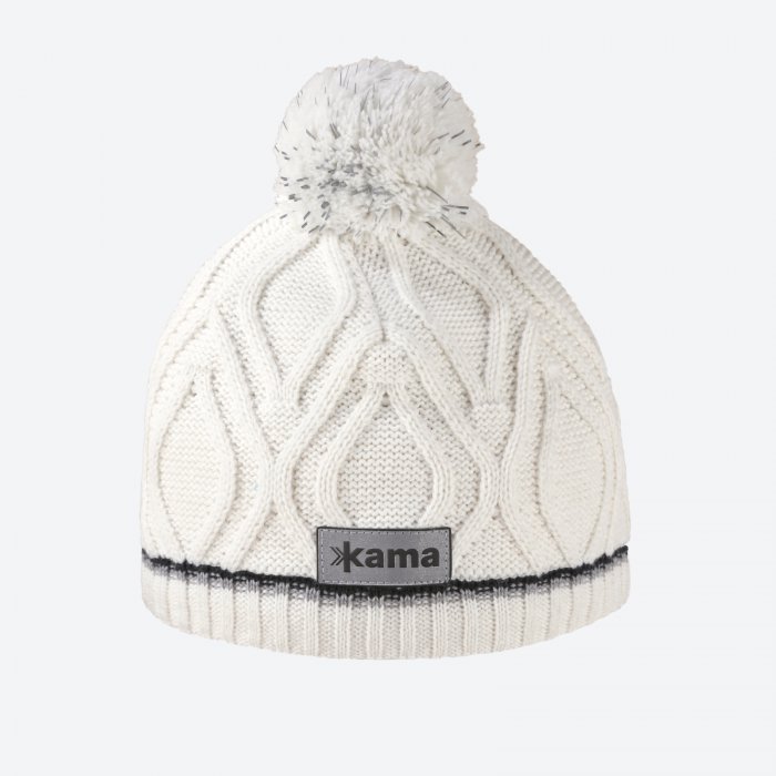 KAMA B90 Dětská pletená Merino čepice, přírodně bílá Velikost: M
