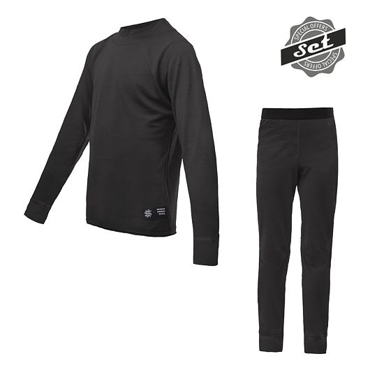 Juniorský termo set SENSOR Merino Active černá Barva: černá, Velikost: 140