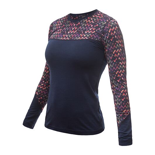Dámské termo triko SENSOR Merino Impress deep blue/origami Barva: Modrá, Velikost: XL