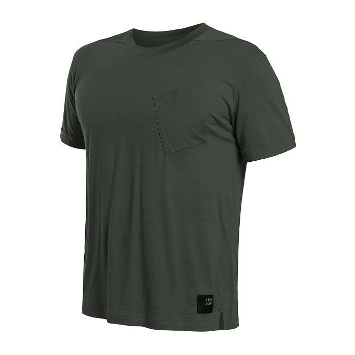 Pánské merino triko SENSOR Merino Air Traveller khaki Barva: Zelená, Velikost: S