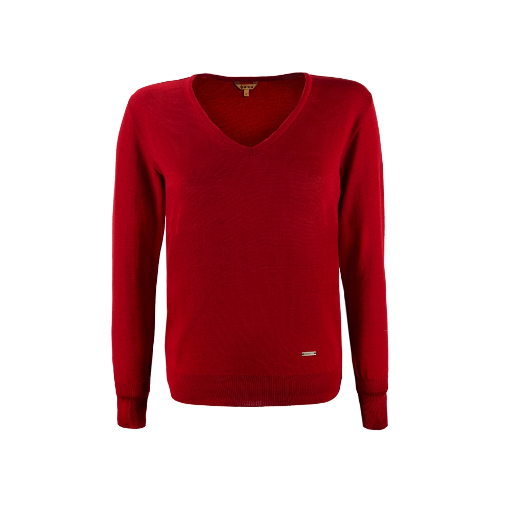 KAMA 5104 Merino svetr , červená Velikost: S