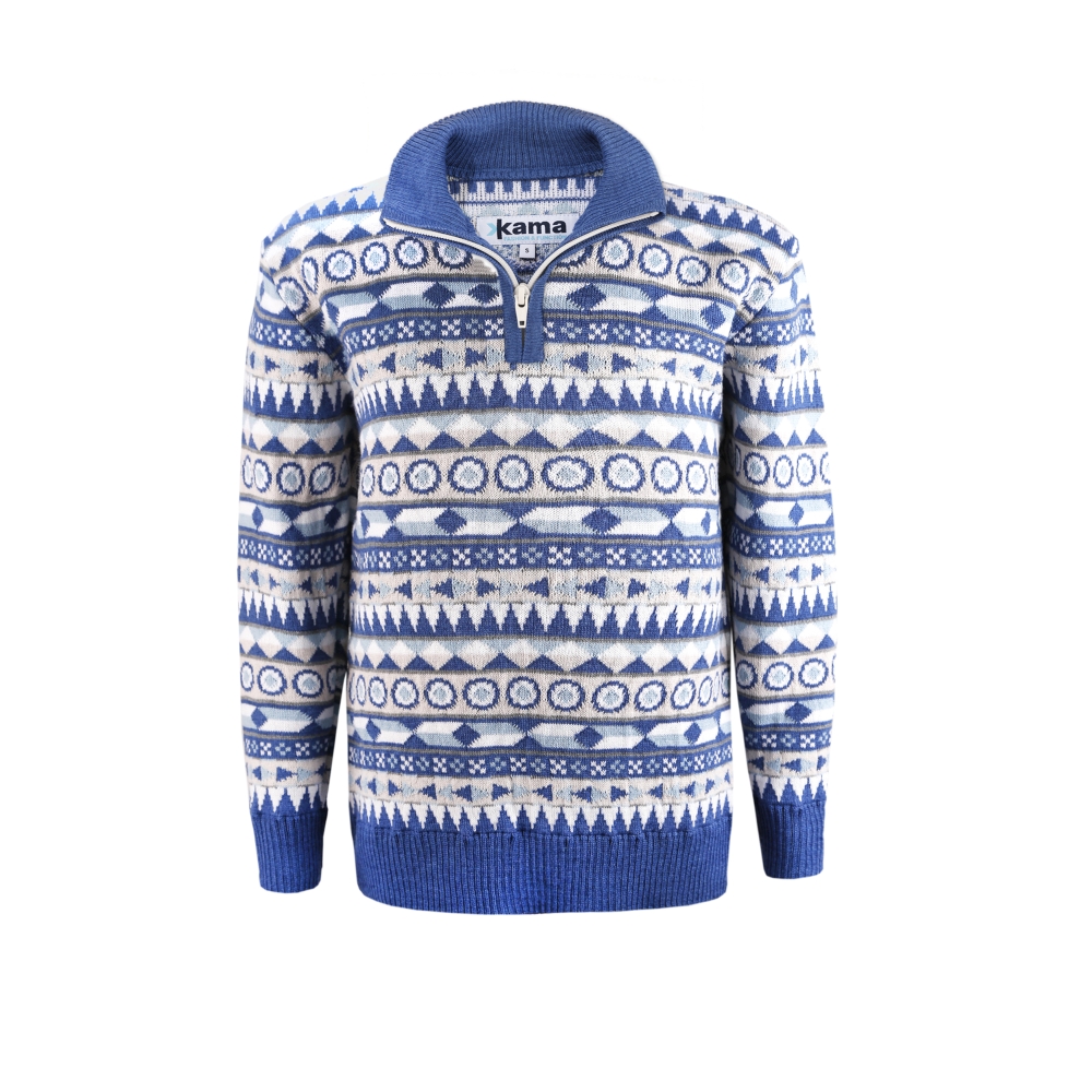 KAMA 1016 Dětský Merino svetr , denim Velikost: XL