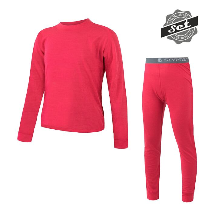 Dětský merino set SENSOR Air set růžový Barva: růžová, Velikost: 90