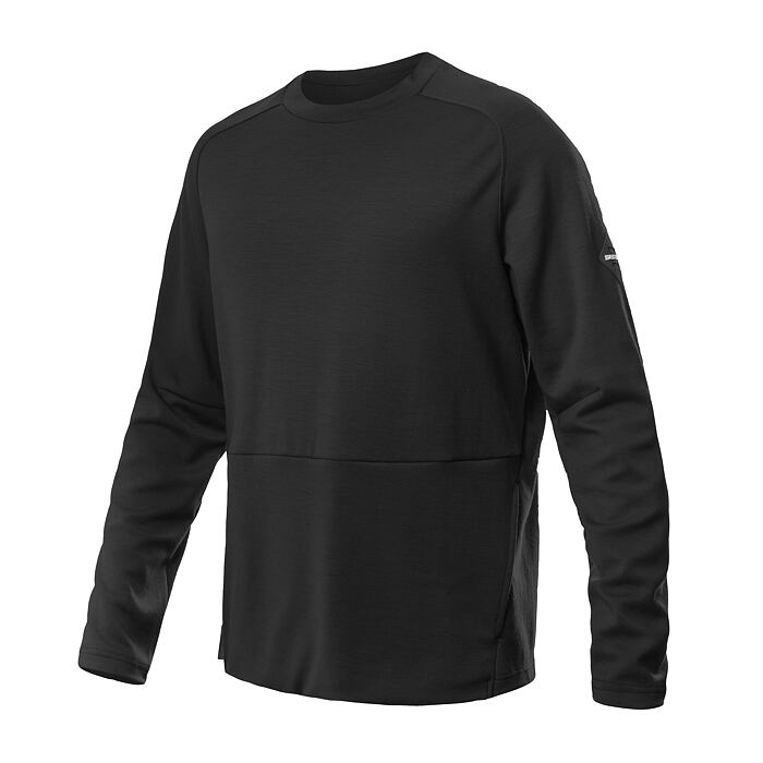 Pánská merino mikina SENSOR Upper traveller černá Barva: černá, Velikost: M