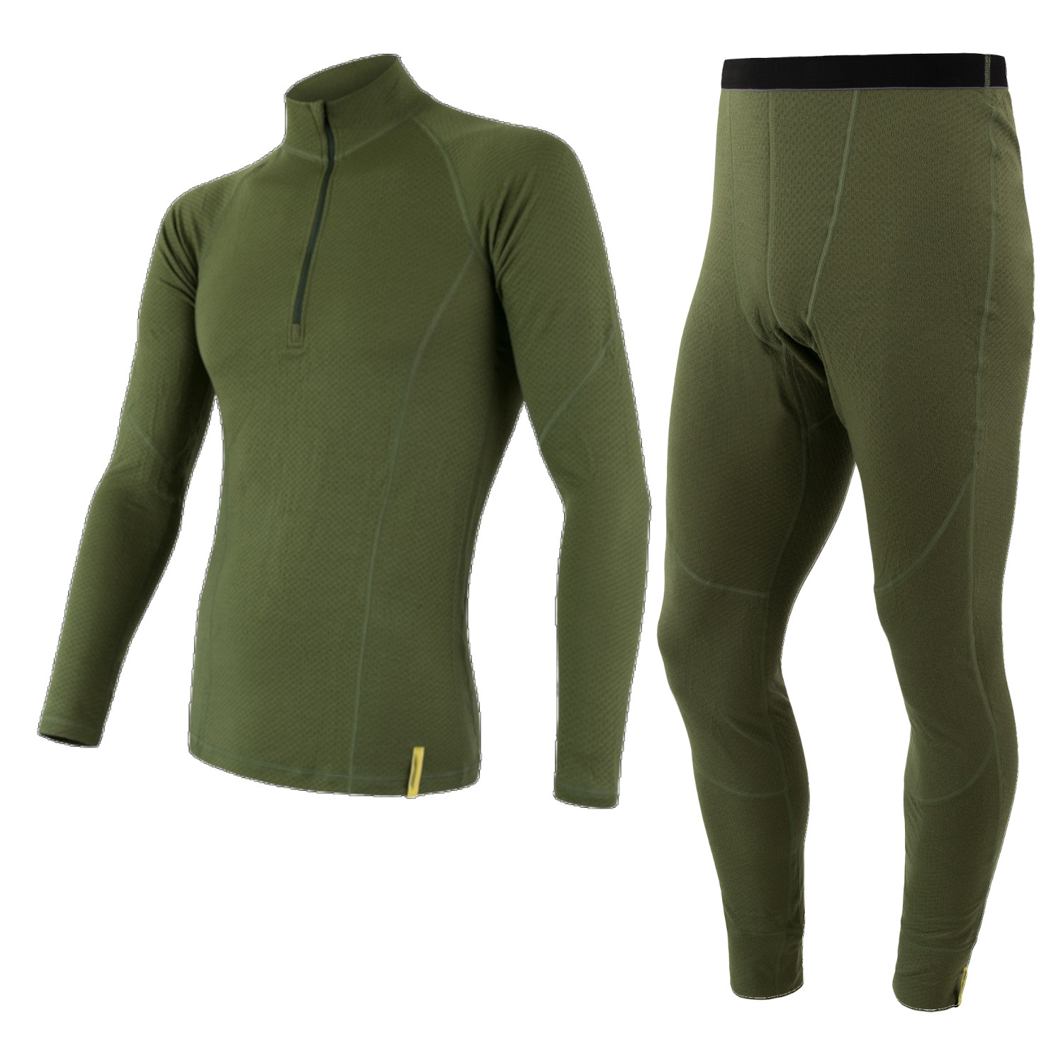 EGLOO Merino EGLOO DF MERINO ZipperNeck BaseSet pánské triko dl.rukáv ZIP+spodky, zelená Velikost: S