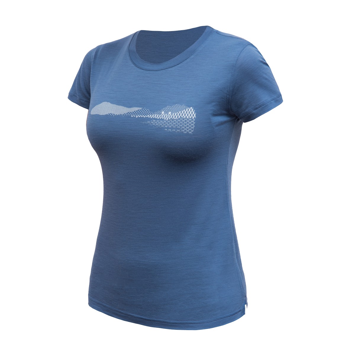SENSOR MERINO AIR HILLS dámské triko kr.rukáv riviera blue Velikost: XL