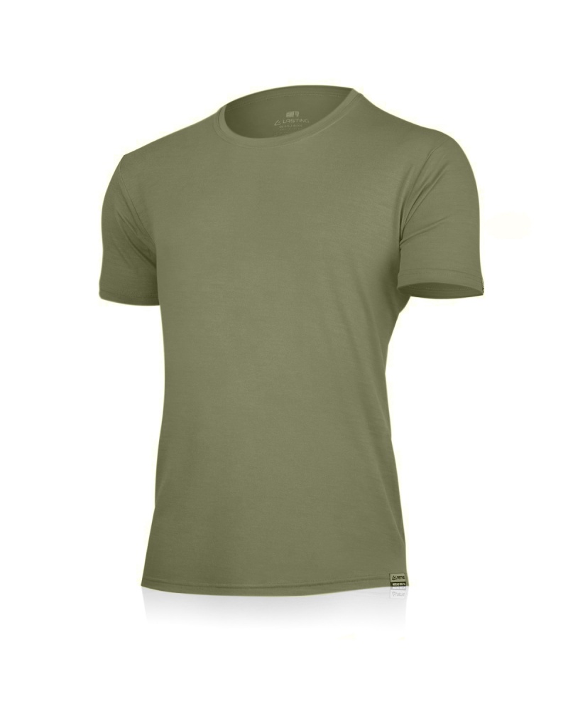 Pánské merino triko LASTING Chuan zelené Velikost: M