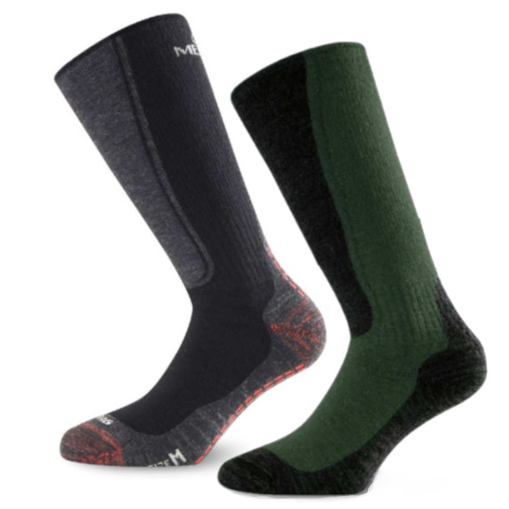 LASTING merino ponožky WinterSki&Hike WSM 2-PACK černá+zelená