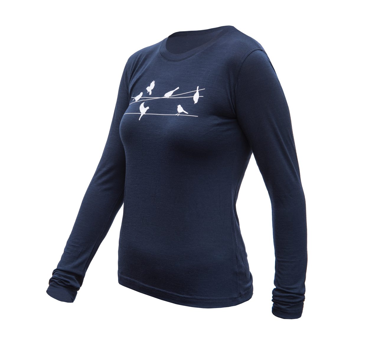 SENSOR MERINO ACTIVE SONGBIRDS dámské triko dl.rukáv deep blue Velikost: M