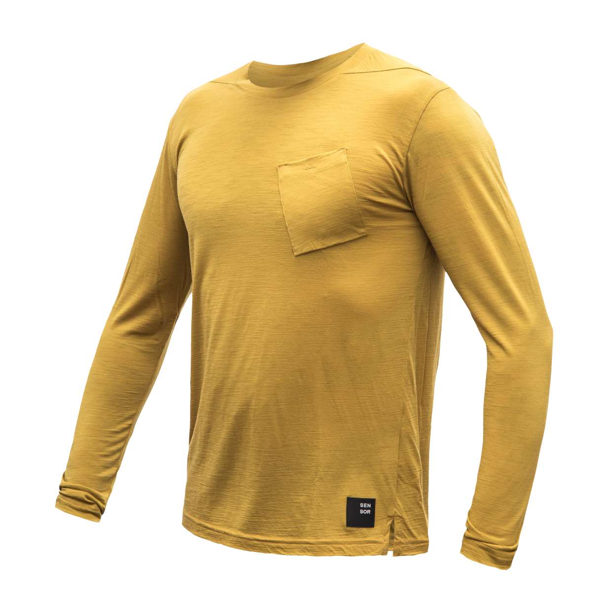 SENSOR MERINO AIR traveller pánské triko dl.rukáv mustard Velikost: L
