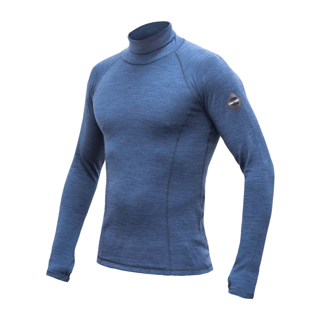 SENSOR MERINO BOLD pánské triko dl.rukáv roll neck cool blue Velikost: S