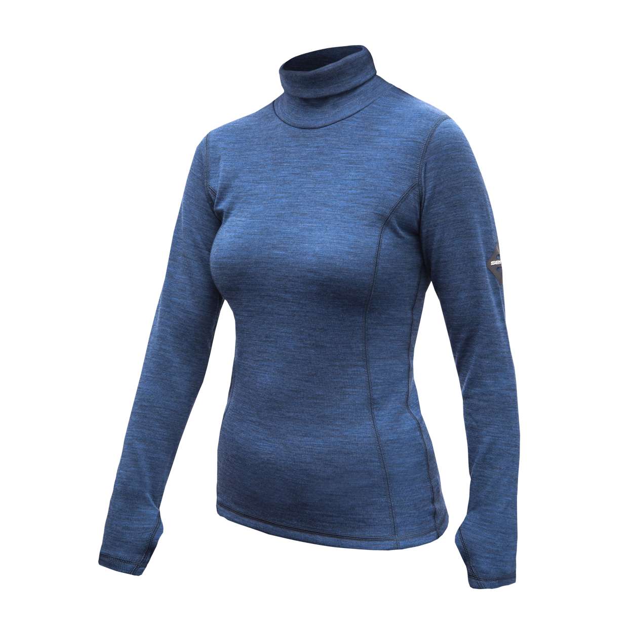 SENSOR MERINO BOLD dámské triko dl.rukáv roll neck cool blue Velikost: XXL