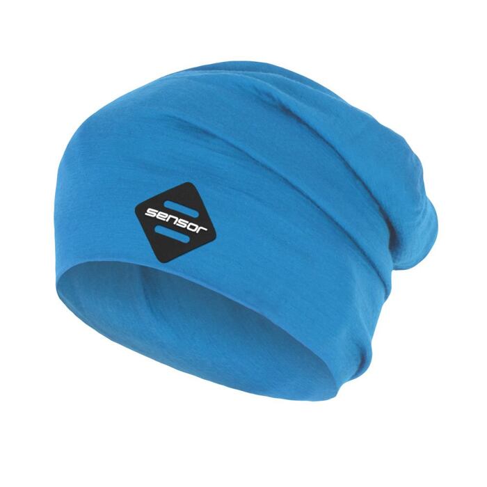 SENSOR ČEPICE MERINO ACTIVE LOGO modrá Velikost: L