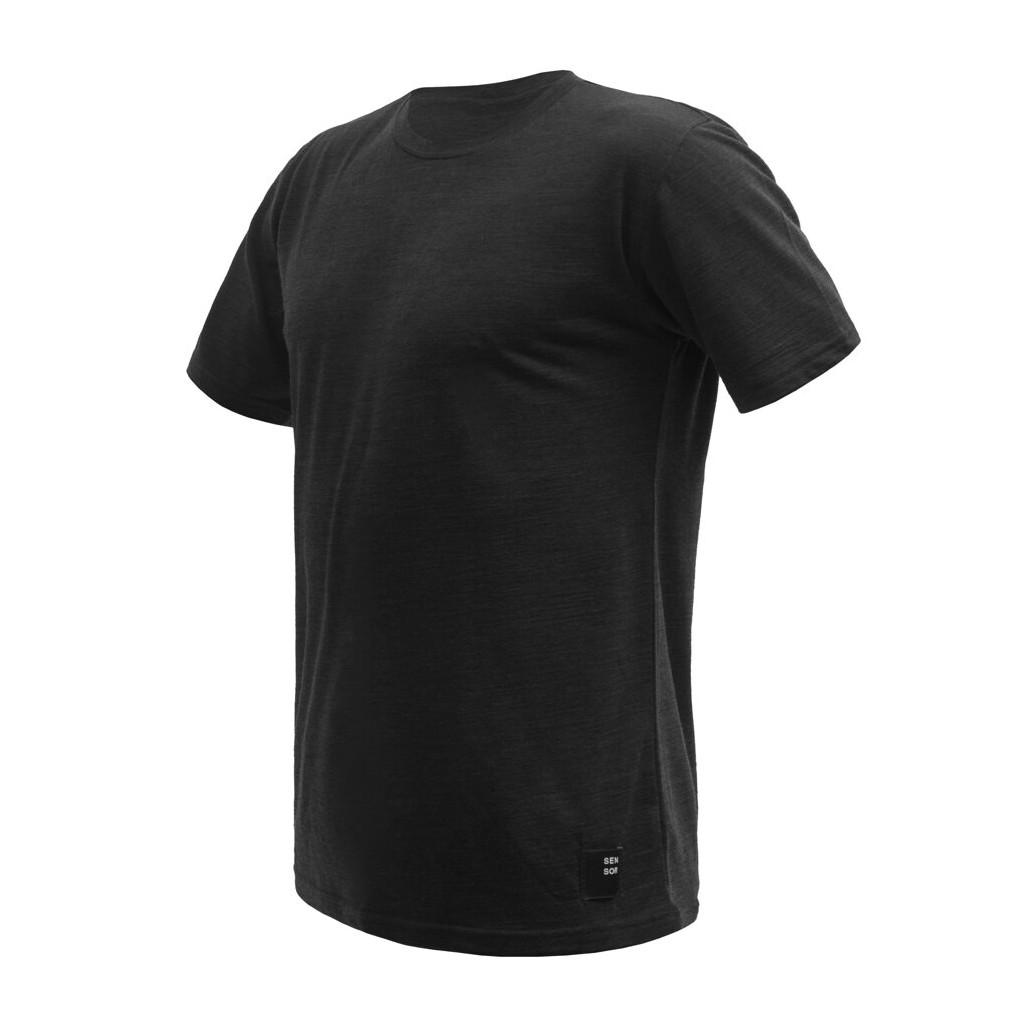 SENSOR MERINO CORDURA pánské triko kr.rukáv černá Velikost: XL