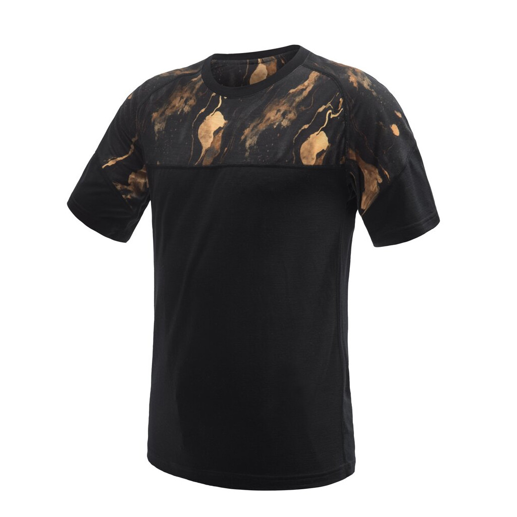 SENSOR MERINO IMPRESS pánské triko kr.rukáv černá/cosmos Velikost: M