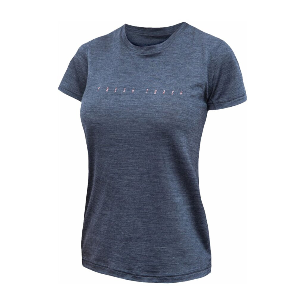 FRESH TRASH FT WOMEN'S MERINO TENCEL LOGO TEE BLUE Velikost: S