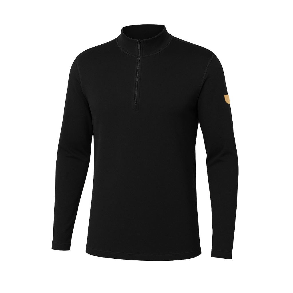 EGLOO MERINO DF WARM MAGNI pánské triko krátký zip, černá Velikost: 5XL