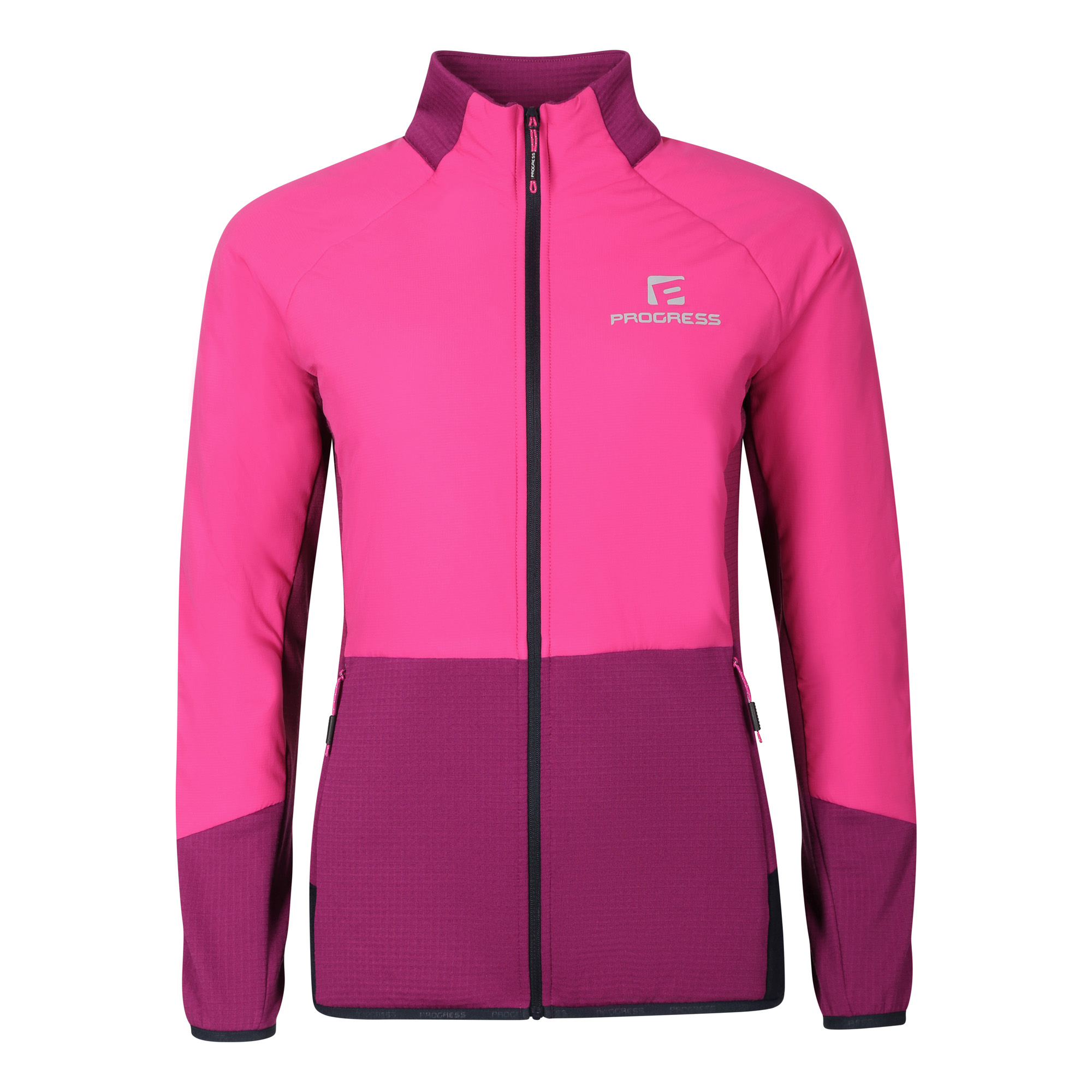 Dámská hybridní bunda s merinem PROGRESS Tarja Jkt fuchsie/ostružina Velikost: M