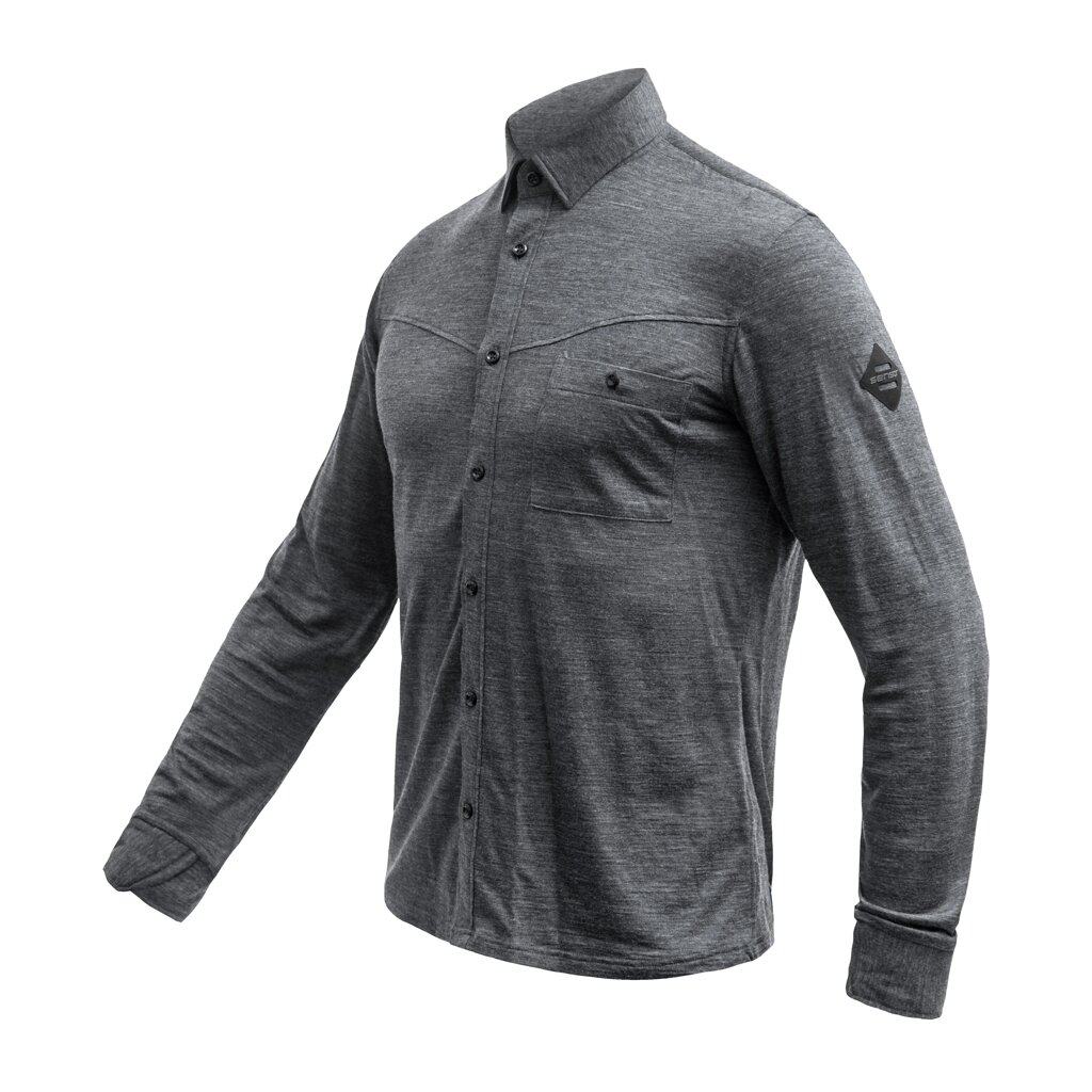 SENSOR MERINO LITE unisex košile dl.rukáv anthracite gray Velikost: XL