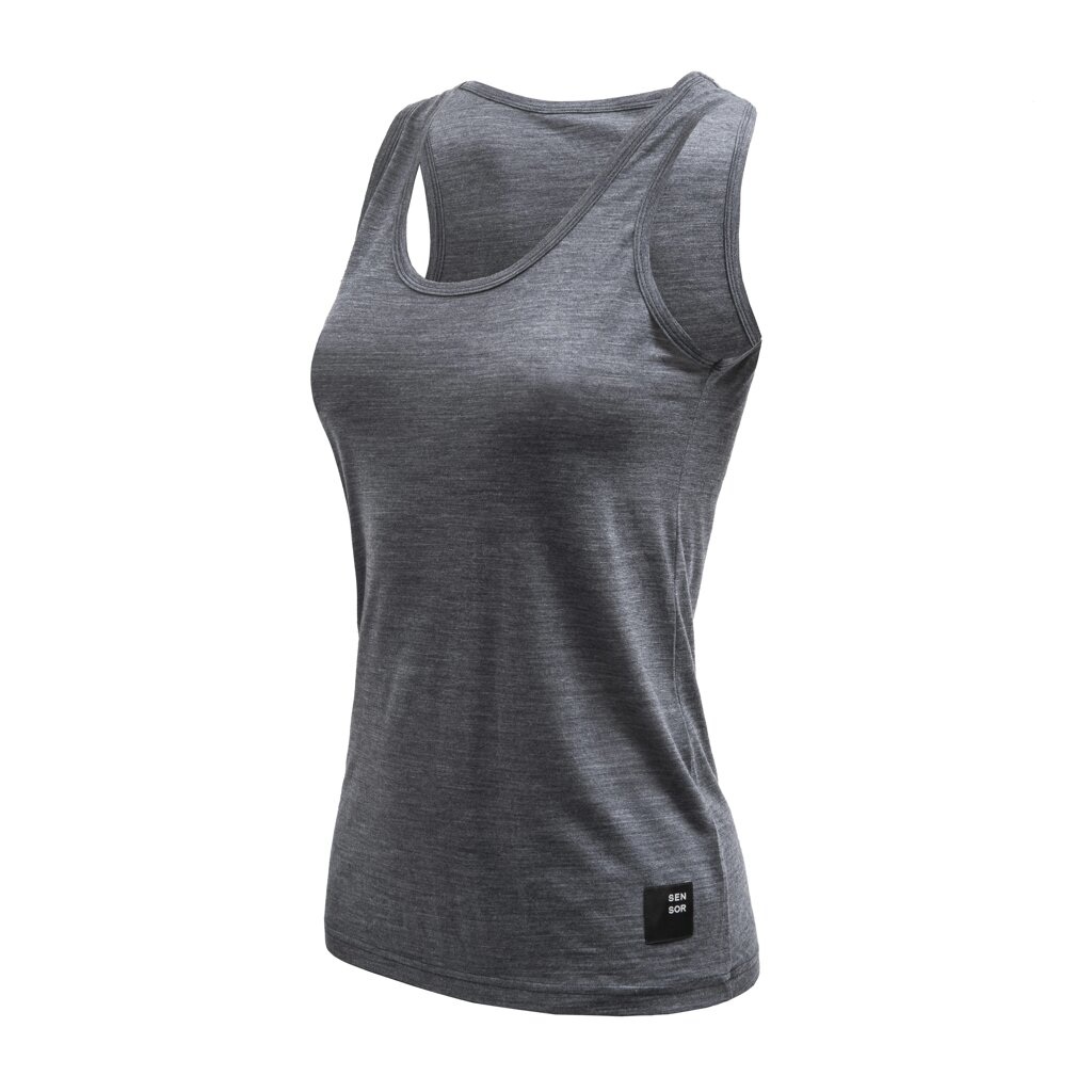 SENSOR MERINO LITE dámské triko bez rukávu anthracite gray Velikost: S