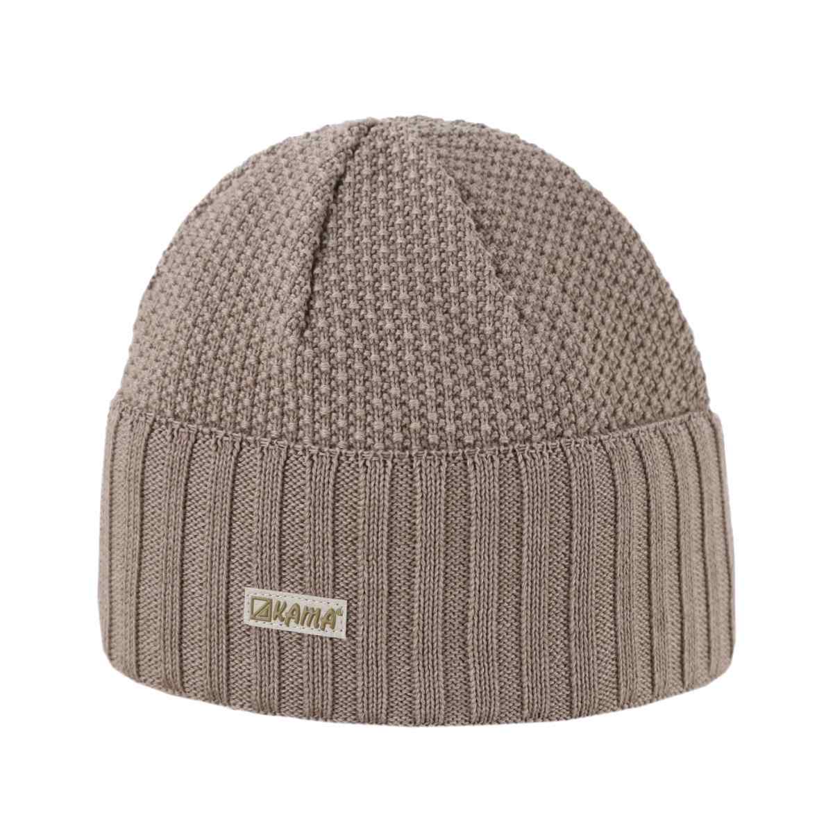KAMA A199 Sustainno Merino čepice, béžová