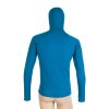 SENSOR MERINO DF pánské triko dl.rukáv s kapucí modrá