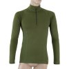 SENSOR MERINO DF pánské triko dl.rukáv zip safari green
