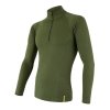 SENSOR MERINO DF pánské triko dl.rukáv zip safari green