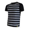 SENSOR MERINO ACTIVE pánské tričko s pruhy černé