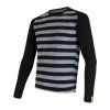 SENSOR MERINO ACTIVE pánské triko dl.rukáv s pruhy černé