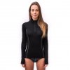 SENSOR MERINO ACTIVE dámské triko dl.rukáv stoják zip černá