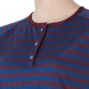 SENSOR MERINO AIR PT dámské triko kr.rukáv s knoflíky modrá/vínová pruhy