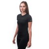 SENSOR MERINO ACTIVE dámské triko kr.rukáv černá/šedá pruhy
