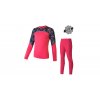 SENSOR MERINO IMPRESS SET dětský triko dl.rukáv + spodky magenta/floral
