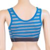 SENSOR MERINO ACTIVE dámská podprsenka modrá/šedá pruhy