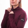 SENSOR MERINO UPPER dámská mikina celozip port red