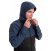 man wearing navy black hybrid jacket hood 1