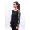 SENSOR MERINO BLEND IMPRESS dámské triko dl.rukáv černá/zebra
