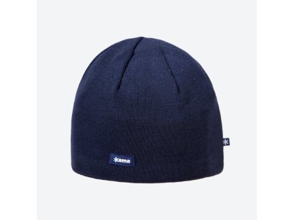 KAMA A02 pletená merino čiapka, modrá