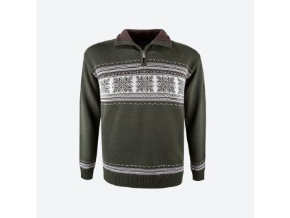 KAMA L139 merino sveter, zelená farba