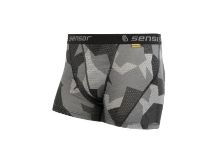 SENSOR MERINO IMPRESS pánske trenky čierna/camo