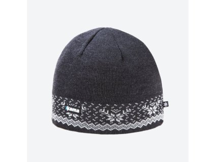 KAMA A118 pletená merino čiapka, sivá